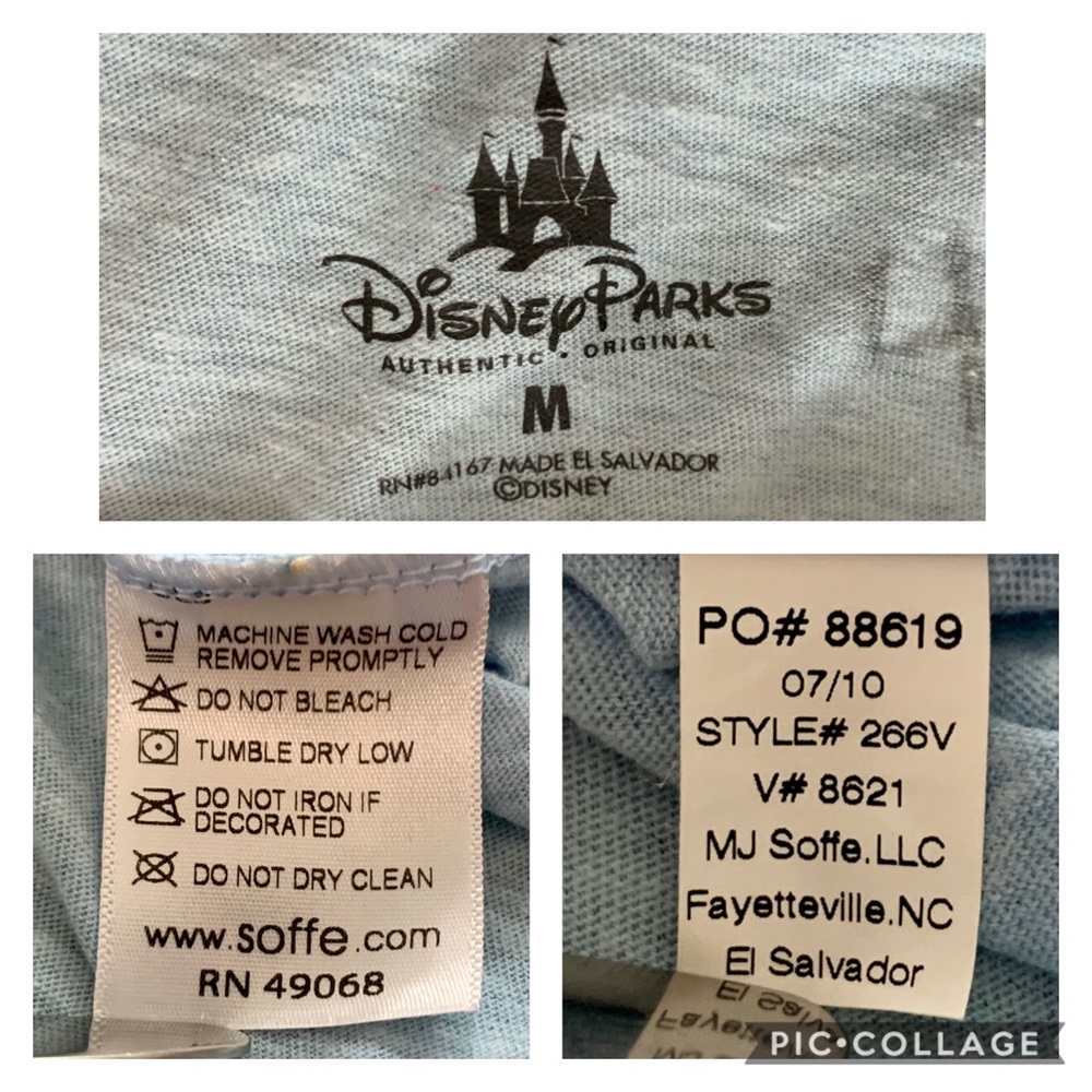 Disneyland Womens Top Mickey Mouse 3/4 Sleeve Henley Raglan Blue Retro Shirt - Picture 9 of 9